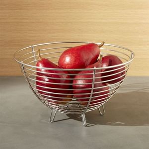 Minimalist Round Wire Bowl Decorative Fruit <b>Basket</b> For Modern Kitchen Countertop And Dining Room <b>Display</b> - Product Image 2