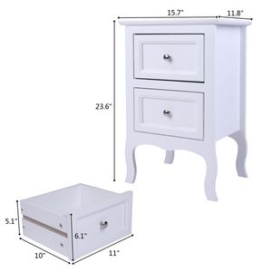2 pz. Comodini a due livelli stile country bianchi YJ di grandi dimensioni, in legno massello e acciaio, assemblati, per camera da letto e appartamento - Product Image 6