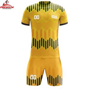 Uniforme de Fútbol de Alta Calidad 100% Poliéster con Cuello Redondo y Nombre Impreso, Transpirable, de Secado Rápido, MOQ Bajo, Jersey Deportivo de Verano para Hombre - Product Image 6