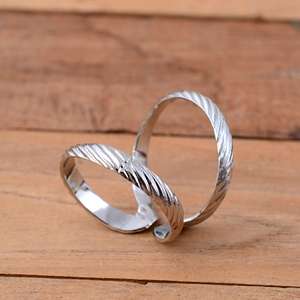 SHYAM JEWELRS Handmade 925 Sterling <b>Silver</b> Twisted Rope Arthritis Splint <b>Ring</b>-Luxury <b>Adjustable</b> Double Band Joint Support - Product Image 4