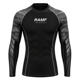 Camiseta de Compresión Personalizada para Hombre, para BJJ y MMA, Sin Gi, para Grappling, Sublimada, de Manga Larga, para Entrenamiento en Gimnasio, de Secado Rápido, Ropa Deportiva - Product Image 3