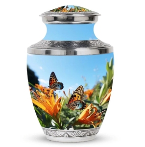 Urna Funeraria de Metal Hecha a Mano con Diseño de Colibrí con Alas Extendidas y Ramas Delicadas para Cenizas Humanas Adultas - Product Image 6