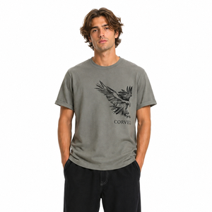 T-shirt graphique contemporain pour homme, coupe décontractée en coton avec impression DTG, manches courtes, col rond, vente en gros, streetwear - Product Image 1