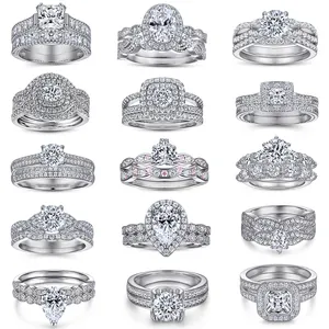 Produttori di gioielli personalizzati gioielli fatti a mano popolare 925 in argento Sterling zircone cubico anelli di gioielli