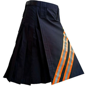 Kilt de travail réfléchissant haute visibilité orange pour pompier, en coton noir, 2026 - Product Image 1