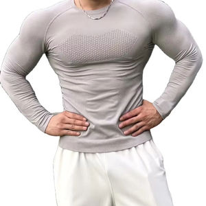 Camiseta de Compresión Deportiva para Hombre, Nueva Moda, Corte Ajustado, con Logotipo Personalizado y Efecto Refrigerante, Informal y para Entrenamiento - Product Image 1