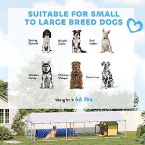 Caseta para Perros Grandes con Techo Impermeable Plateado de 20 x 7.5 x 5 pies, Puerta de Seguridad Exterior para la Comodidad Canina - Product Image 4