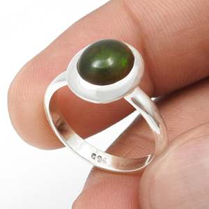 Brilliant Oval Cut Black <b>Opal</b> Gemstone <b>Ring</b> Made From 925 Sterling <b>Silver</b> Handcrafted Cocktail Style Trendy Bohemian Jewelry - Product Image 3