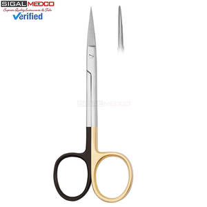 Juego de 2 Tijeras de Microdisección Manuales SIGAL MEDCO de 4.5 Pulgadas, Rectas y Curvas, Dentadas, Super-Cut, Punta Fina, Acero Inoxidable Alemán - Product Image 2