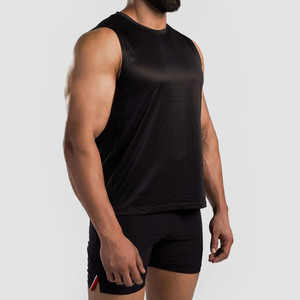 Custom Wholesale <b>Mens</b> Gym Tank Top Custom Logo Solid Color Sleeveless Running & Fitness <b>Singlet</b> Decoration with Mesh - Product Image 2