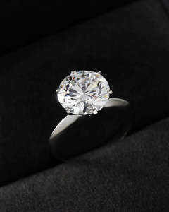 Anillo de Compromiso/Boda Vintage de Oro Amarillo de 14k con Diamante Cultivado en Laboratorio IGI/GIA, Unisex, Oro Blanco Fino para Aniversario, Ideal para Fiestas - Product Image 1