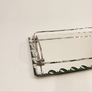 Luxury <b>Mirrored</b> Glass Serving Tray with Metal Handles Decorative <b>Vanity</b> Tray for Home Dining and <b>Table</b> Display - Product Image 5
