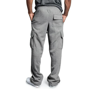 Latest Fashion Flare Pants With Multiple Pockets Design in Grey Color Casual Wear With Drawstring Closure Trousers - Product Image 2