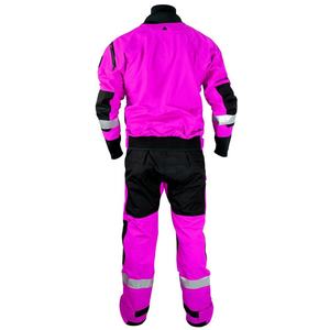 Red Waterproof Workwear Suit with Reflective Stripes and <b>Black</b> Trim for Industrial Use - Product Image 4