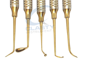 Juego de Instrumentos Quirúrgicos Dentales de Acero Inoxidable, con Empuñadura Manual Moleteada, Clase I, Kit de 5 Piezas - Product Image 2