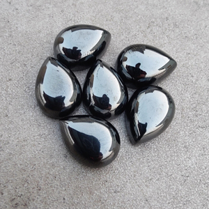 Hématite véritable, cabochon en forme de poire, dos plat, calibré, pierre précieuse de qualité en vrac - Product Image 2