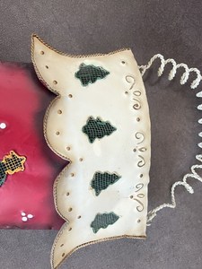 <b>Metal</b> <b>Tin</b> Christmas Stocking Folk Art Decor Wall Hanging Holidays feltsocks - Product Image 3