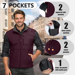 Gilet Softshell Premium pour l'extérieur, tissu respirant, coupe confortable, gilet Softshell pour toutes les saisons - Product Image 6
