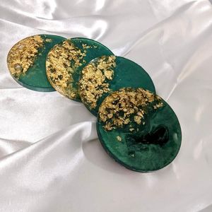 Oval and Round Resin Coasters for Dresser and Tabletop Decor <b>Beverage</b> <b>Serving</b> <b>Sets</b> - Product Image 3