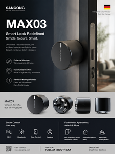 OEM MAX03 สมาร์ทล็อค ควบคุมผ่านแอปบลูทูธ ล็อคประตูเหล็ก เกรด C ระบบความปลอดภัยแบบกระบอก พร้อมระบบจัดเก็บข้อมูลบนคลาวด์ - Product Image 1