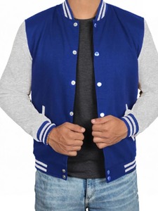 เสื้อแจ็คเก็ตวาร์ซิตี้สีเทาและสีน้ำเงินสำหรับผู้ชาย - Product Image 1
