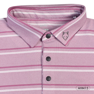 OEM/ODM Hombres de secado rápido de 4 vías de poliéster elástico de LICRA de manga corta para Polos logotipo personalizado impreso Botón de alta calidad Kni - Product Image 1