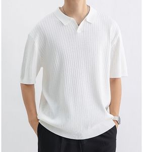 Camiseta de Verano para Hombre, Jersey Sólido 100% Algodón, Transpirable, Personalizada, de Punto Acanalado, Manga Corta, Informal y para Trabajo - Product Image 6