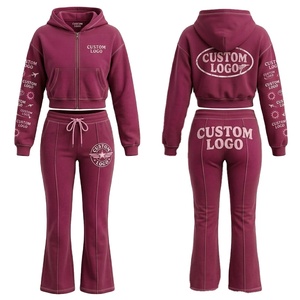 Custom Brand Logo Winter Lace Women's Tracksuits Sets Zipper Hoodie Shorts 2 Piece Set 2026 - Product Image 5