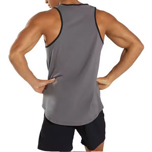 Quick Dry Polyester Sporty Workout Wear Men's <b>Red</b> Sleeveless <b>Tank</b> <b>Top</b> O-Neck Polyester Quick Dry Solid Color Casual Workout Wea - Product Image 2