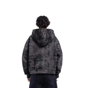 Winter Hoodie with Full Zip Fur Lining High Quality 100% Cotton Anti-Pilling OEM Service Warm Fluffy Design Heavy Zipper Pocket - Product Image 5