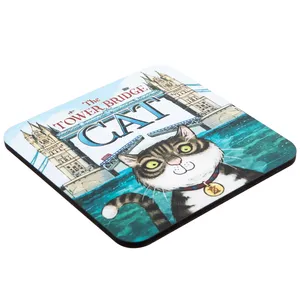 Juego de regalo de posavasos, tarjetas de papel y almohadillas de tinta con diseño personalizado del Puente de la Torre, para fiestas y recuerdos. - Product Image 1