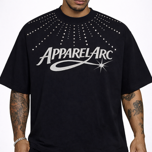 T-shirt en coton 100% personnalisé avec strass, pour homme, style streetwear oversize, logo personnalisé, fabricant OEM - Product Image 2