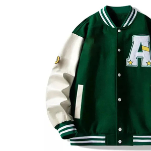 OEM Custom Baseball Letterman Varsity <b>Jackets</b> <b>Men</b> Wool Leather Sleeves College Bomber <b>Jacket</b> With Embroidery Logo - Product Image 2