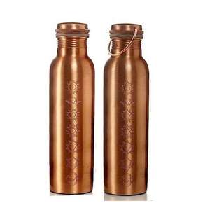 Juego de botellas de agua de cobre con tapa roscada, acabado martillado, portátil, estilo tradicional chino, con tapas - Product Image 5
