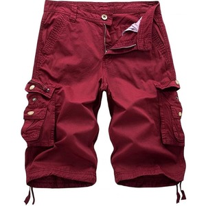 Shorts Cargo Homme Grande Taille Respirants 100% Polyester Couleur Unie Taille Mi-Haute Braguette Zippée Style Bermuda Décontracté Tissé - Product Image 1