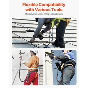 Lot de 5 cordons de sécurité pour outils, 36,61 po et 70,87 po, mousqueton rétractable en aluminium avec verrouillage à vis, laisse de sécurité pour outils - Product Image 6