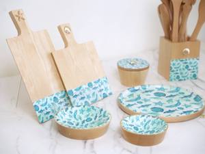 Handmade Kitchenware-Wooden Serving Bowl with Modern Starfish Design Eco-Friendly <b>Oven</b> Safe Nut Bowl Dip Bowl Spreader - Product Image 2