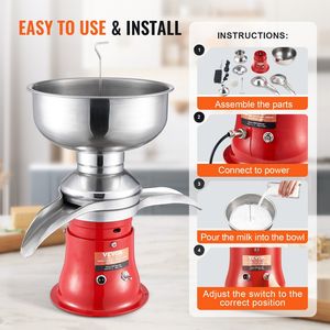 Séparateur de crème électrique en acier inoxydable 304, production de 100 L/H, 10500 tr/min, séparateur centrifuge de lait de chèvre, machines de transformation laitière - Product Image 5