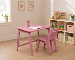 Ensemble bureau et chaise d'enfant en bois, bureau moderne pour enfants, ensemble table d'étude pour enfants, bureau DISICO pour enfants - Product Image 1