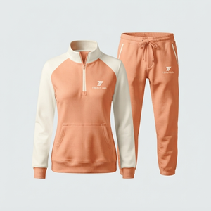 Conjunto Deportivo de Mujer de Alta Calidad con Cierre de Cremallera, Diseño Sólido con Bolsillos Laterales y Pantalones con Cordón Ajustable, Estilo Casual - Product Image 5
