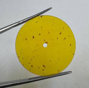 Cadran de montre en ambre de synthèse à coupe plate 29,5 mm, face polie, épaisseur 0,7 mm, trou central de 2 mm, modèle GMC-1899W, accessoires K Gems - Product Image 4
