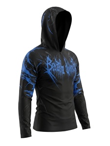 Camiseta Deportiva 2026 Personalizada con Estampado Gótico Oscuro, Media Cremallera, Capucha, 100% Algodón, Corte Ajustado, Transpirable, de Alta Elasticidad y Secado Rápido, Manga Larga - Product Image 1