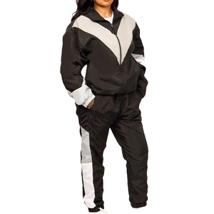 Veste de survêtement sportive color block pour femme, manches longues, col montant, fermeture éclair sur le devant, coupe ample, toutes saisons, respirante, en polyester - Product Image 2