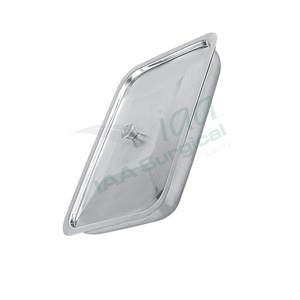Plateau à instruments manuel autoclavable en acier inoxydable avec couvercle, usage polyvalent pour la stérilisation et le stockage sécurisé des instruments - Product Image 4