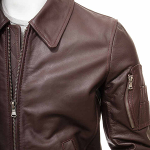 SHARISSA INTERNATIONAL Men's Wool Moto <b>Jacket</b> <b>Slim</b> <b>Fit</b> Turn-down Collar Quick Dry Breathable Solid Color Winter Style Regular - Product Image 4