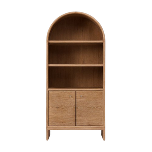 Bibliothèque de luxe en bois massif avec deux tiroirs, design minimaliste pour chambre à coucher - Product Image 1