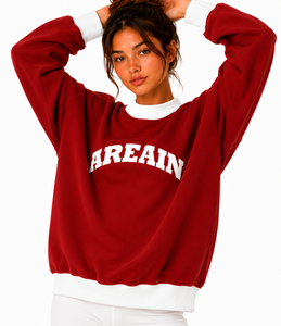 Sweat-shirt léger à col montant pour femme, 100 % coton premium, coupe oversize, épaules tombantes, logo personnalisé, fabricant - Product Image 6