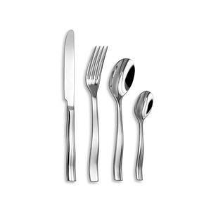 Juego de cubertería con mango de diseño largo y punteado martillado, conjunto de cubiertos plateados de acero inoxidable - Product Image 2