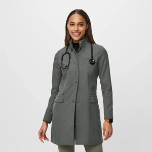 Blouse de laboratoire tissée pour femmes, uniforme d'hôpital, 3 poches, fermeture à boutons-pression, coton et polyester, blouse médicale pour médecin, service OEM - Product Image 2