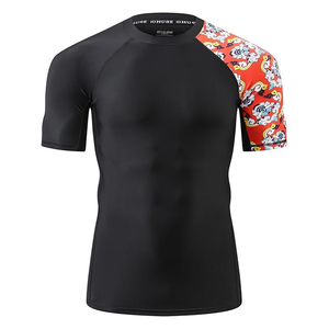 Men Rash Guard <b>Compression</b> T <b>Shirt</b> Short Sleeve Swim <b>Shirt</b> UV Protection Quick Dry Custom Branding OEM - Product Image 1
